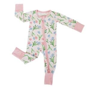 NEW SMALL SHOP kids tulips bamboo zipper romper in multi